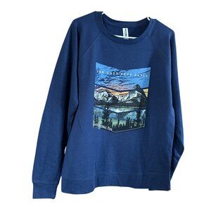 Glacier National Park Navy Blue Crewneck Sweatshirt M Independent Trading Co Cot